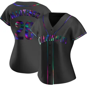 Nick Martinez Cincinnati Reds Women's Replica Alternate Jersey - Black Holographic
