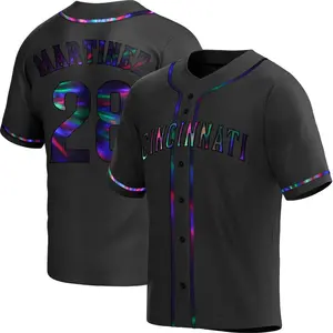 Nick Martinez Cincinnati Reds Youth Replica Alternate Jersey - Black Holographic