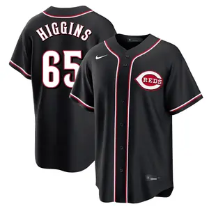 P.J. Higgins Cincinnati Reds Replica Fashion Out Jersey - Black