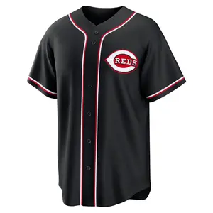 P.J. Higgins Cincinnati Reds Replica Fashion Out Jersey - Black