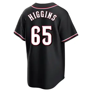 P.J. Higgins Cincinnati Reds Replica Fashion Out Jersey - Black