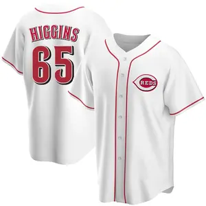 P.J. Higgins Cincinnati Reds Youth Replica Home Jersey - White