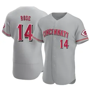 Pete Rose Cincinnati Reds Authentic Road Jersey - Gray