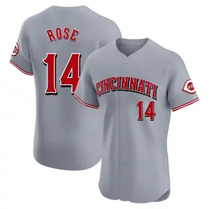 Pete Rose Cincinnati Reds Elite Road Jersey - Gray