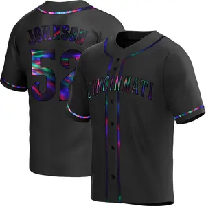Pierce Johnson Cincinnati Reds Replica Alternate Jersey - Black Holographic