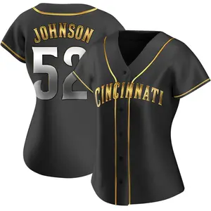 Pierce Johnson Cincinnati Reds Women's Replica Alternate Jersey - Black Golden
