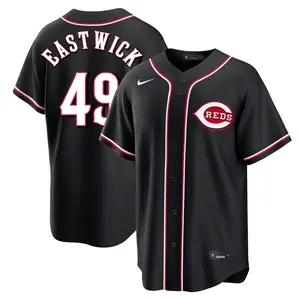 Rawly Eastwick Cincinnati Reds Replica Fashion Out Jersey - Black