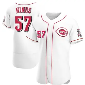 Rece Hinds Cincinnati Reds Authentic Home Jersey - White