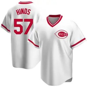 Rece Hinds Cincinnati Reds Youth Replica Home Cooperstown Collection Jersey - White