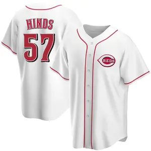 Rece Hinds Cincinnati Reds Youth Replica Home Jersey - White