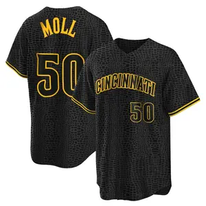 Sam Moll Cincinnati Reds Youth Replica Snake Skin City Jersey - Black