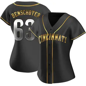 Samuel Benschoter Cincinnati Reds Women's Replica Alternate Jersey - Black Golden