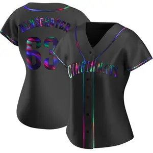 Samuel Benschoter Cincinnati Reds Women's Replica Alternate Jersey - Black Holographic
