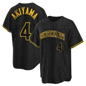 Shogo Akiyama Cincinnati Reds Replica Snake Skin City Jersey - Black