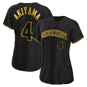 Shogo Akiyama Cincinnati Reds Women's Replica Snake Skin City Jersey - Black