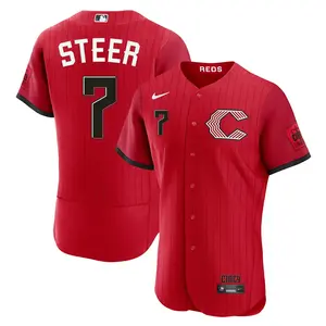 Spencer Steer Cincinnati Reds Authentic 2026 City Connect Stadium Jersey - Red