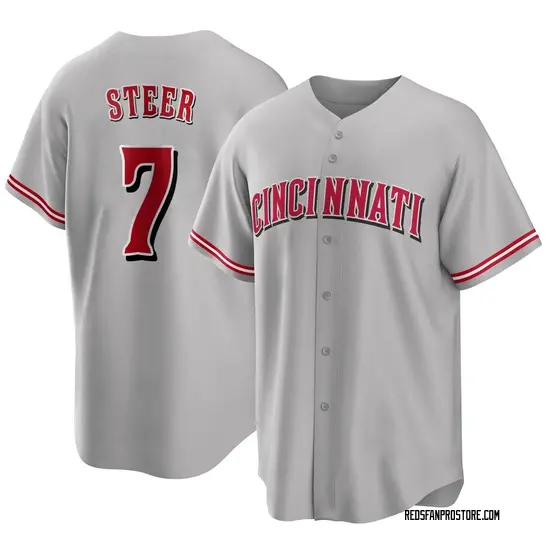 Spencer Steer Cincinnati Reds Replica Road Jersey - Gray