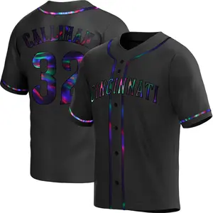 Tyler Callihan Cincinnati Reds Youth Replica Alternate Jersey - Black Holographic