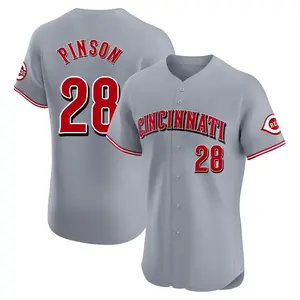Vada Pinson Cincinnati Reds Elite Road Jersey - Gray