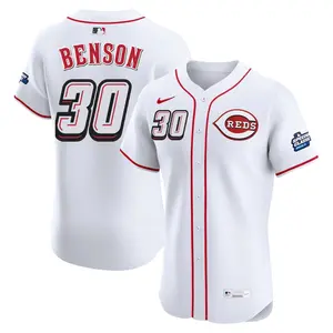 Will Benson Cincinnati Reds Elite 2025 Speedway Classic Alternate Jersey - White